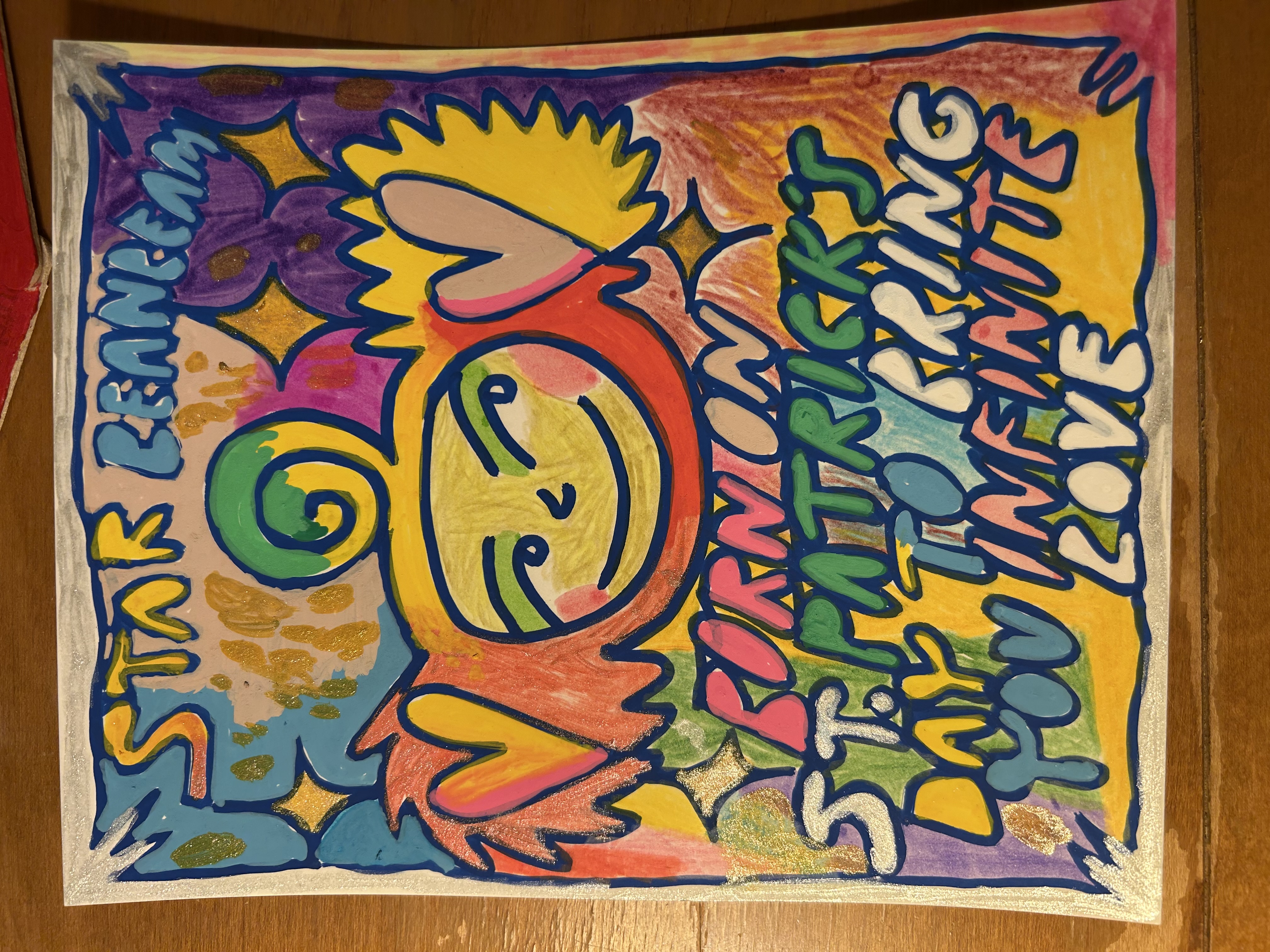 Star Beanbeam - a vibrant, colorful Beanbeam character radiating infinite love