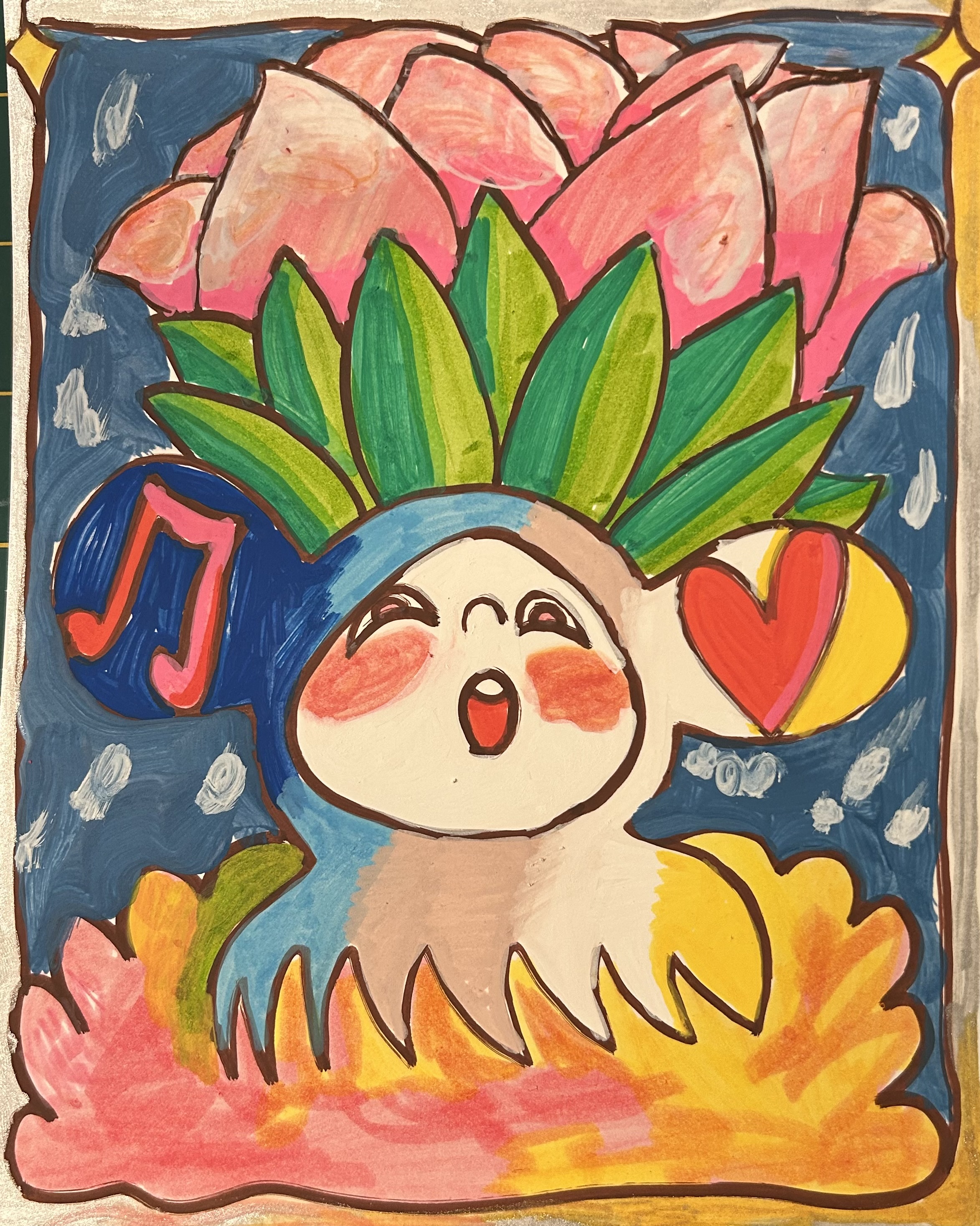 Feathered Beanbeam with sunrise colors